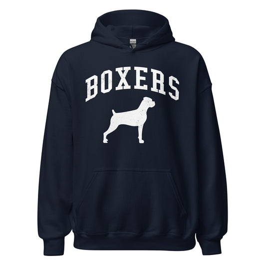 Boxers Collegiate Hoodie, with Distressed Print