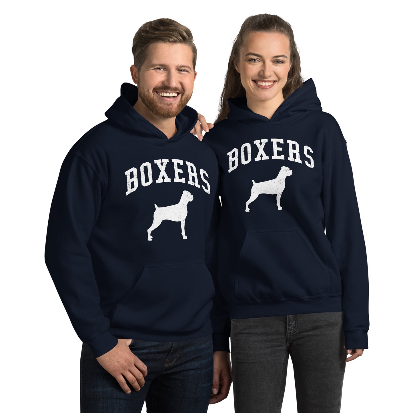 Boxers Collegiate Hoodie, with Distressed Print