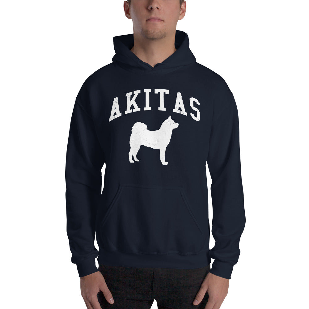 Akitas Collegiate Hoodie, with Distressed Print