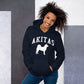 Akitas Collegiate Hoodie, with Distressed Print