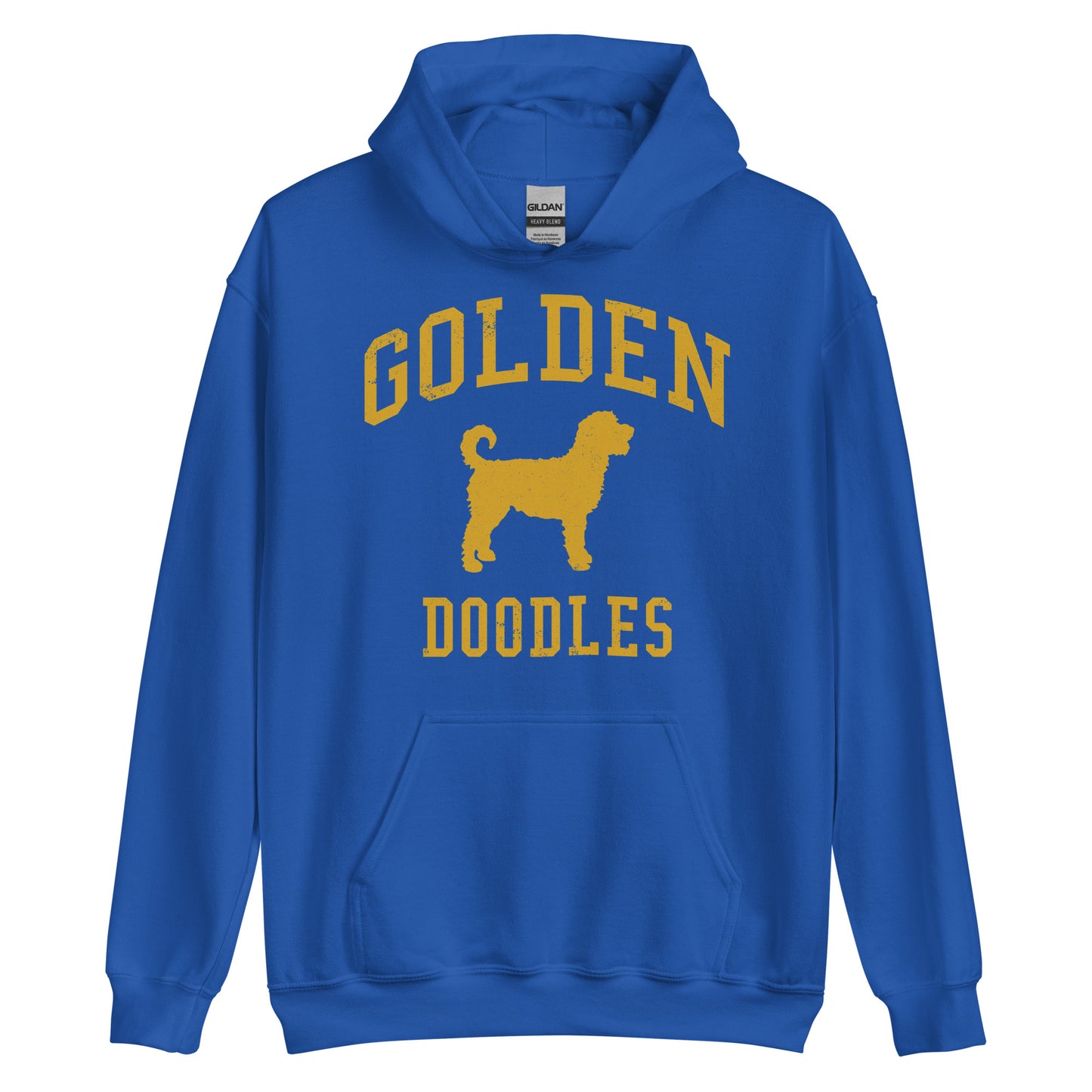 Golden Doodles Collegiate Hoodie, with Gold Distressed Print