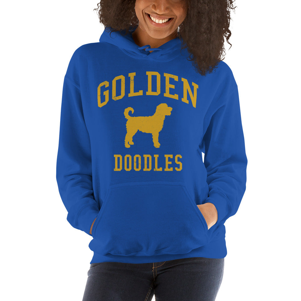 Golden Doodles Collegiate Hoodie, with Gold Distressed Print