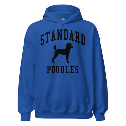 Standard Poodles Collegiate Hoodie, Blue with Black Distressed Print