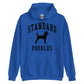 Standard Poodles Collegiate Hoodie, Blue with Black Distressed Print