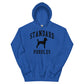 Standard Poodles Collegiate Hoodie, Blue with Black Distressed Print