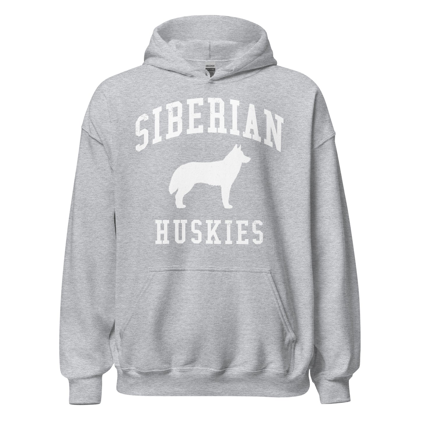 Siberian Huskies Collegiate Hoodie, with Distressed Print