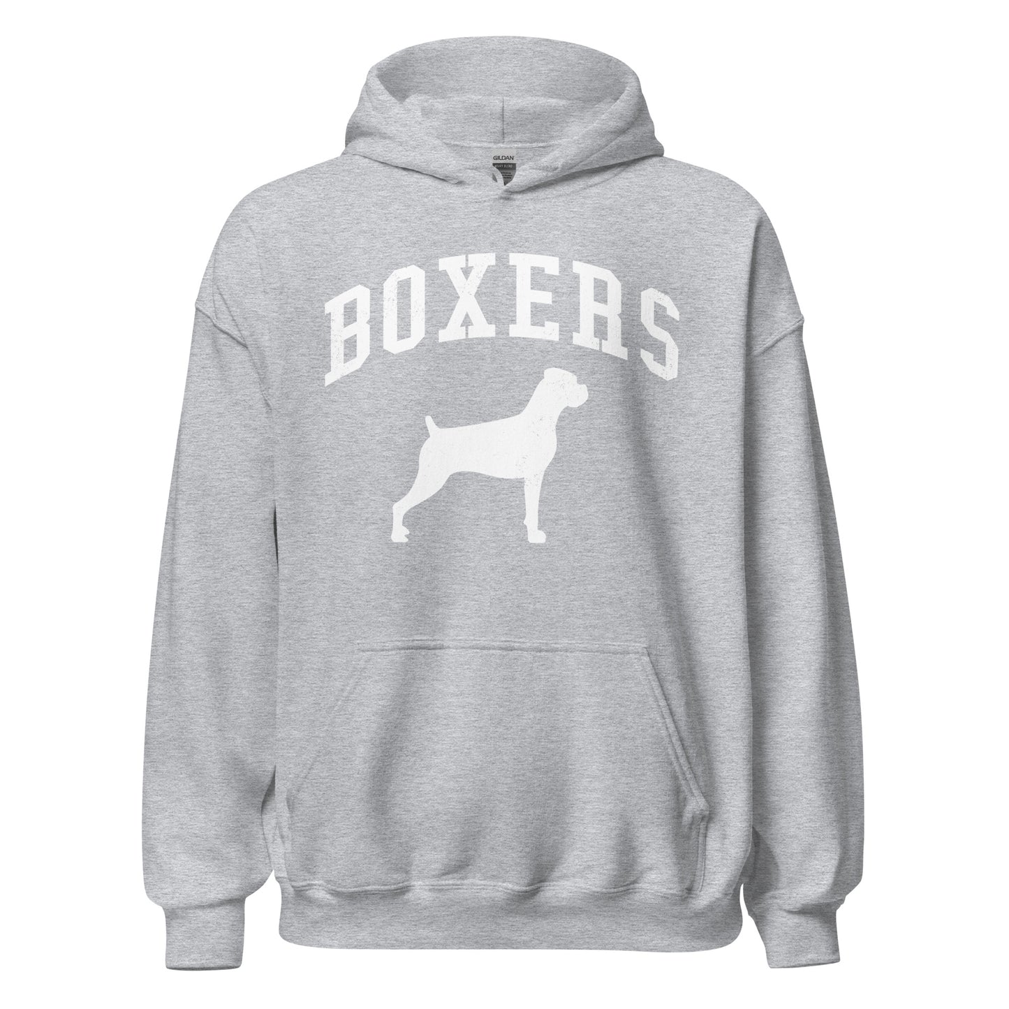 Boxers Collegiate Hoodie, with Distressed Print