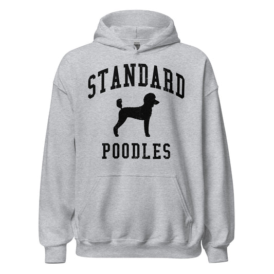 Standard Poodles Collegiate Hoodie, with Black Distressed Print