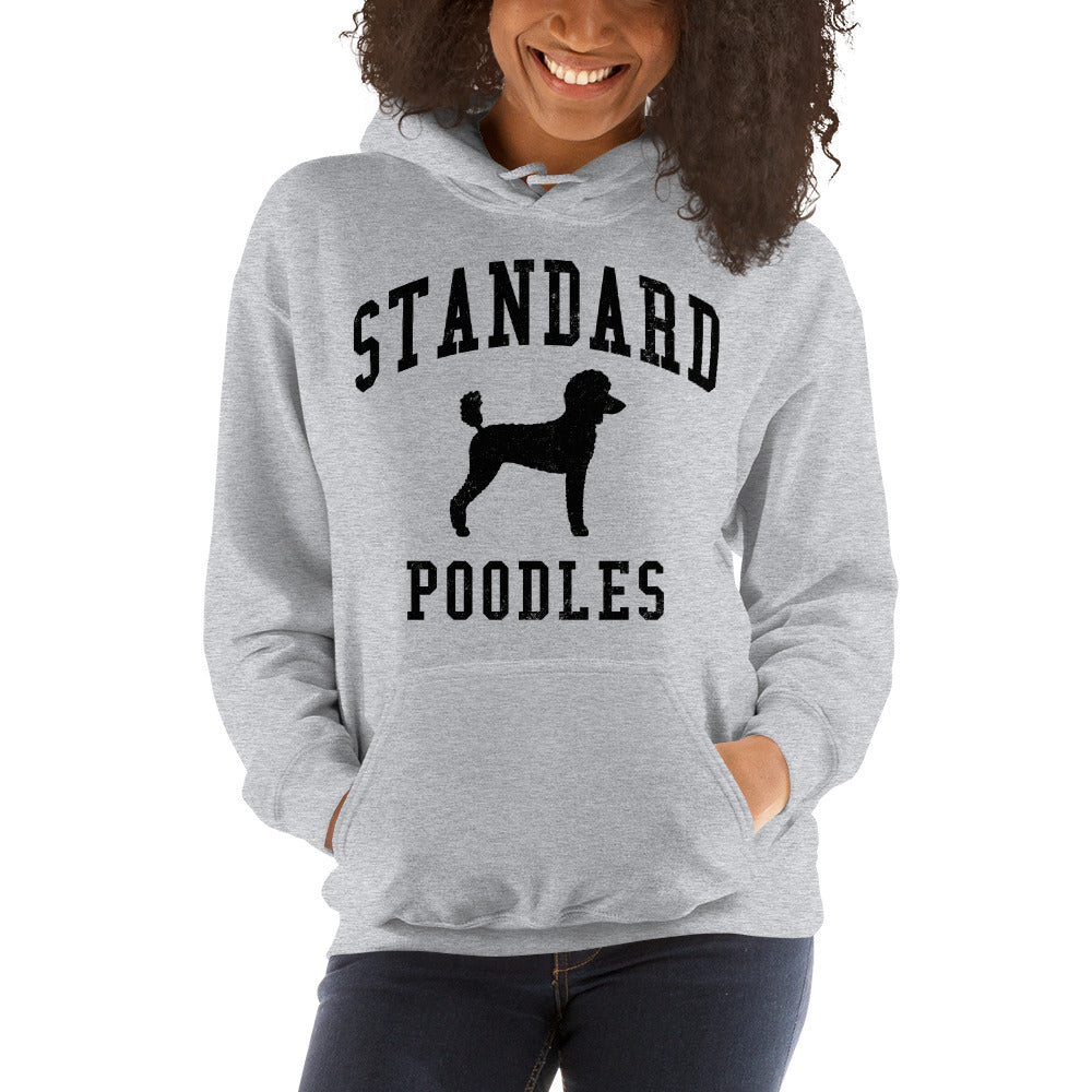 Standard Poodles Collegiate Hoodie, with Black Distressed Print