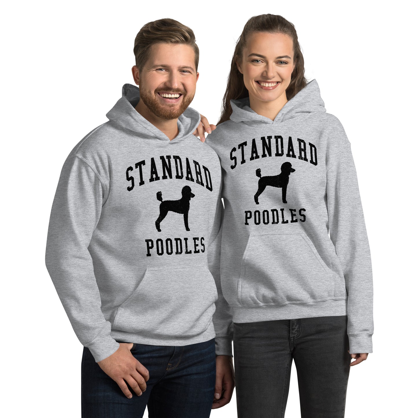 Standard Poodles Collegiate Hoodie, with Black Distressed Print