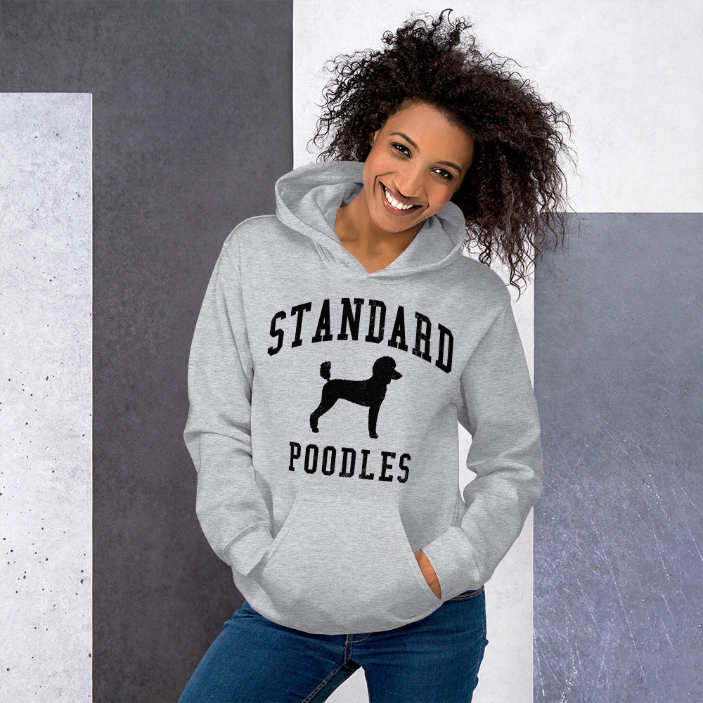 Standard Poodles Collegiate Hoodie, with Black Distressed Print