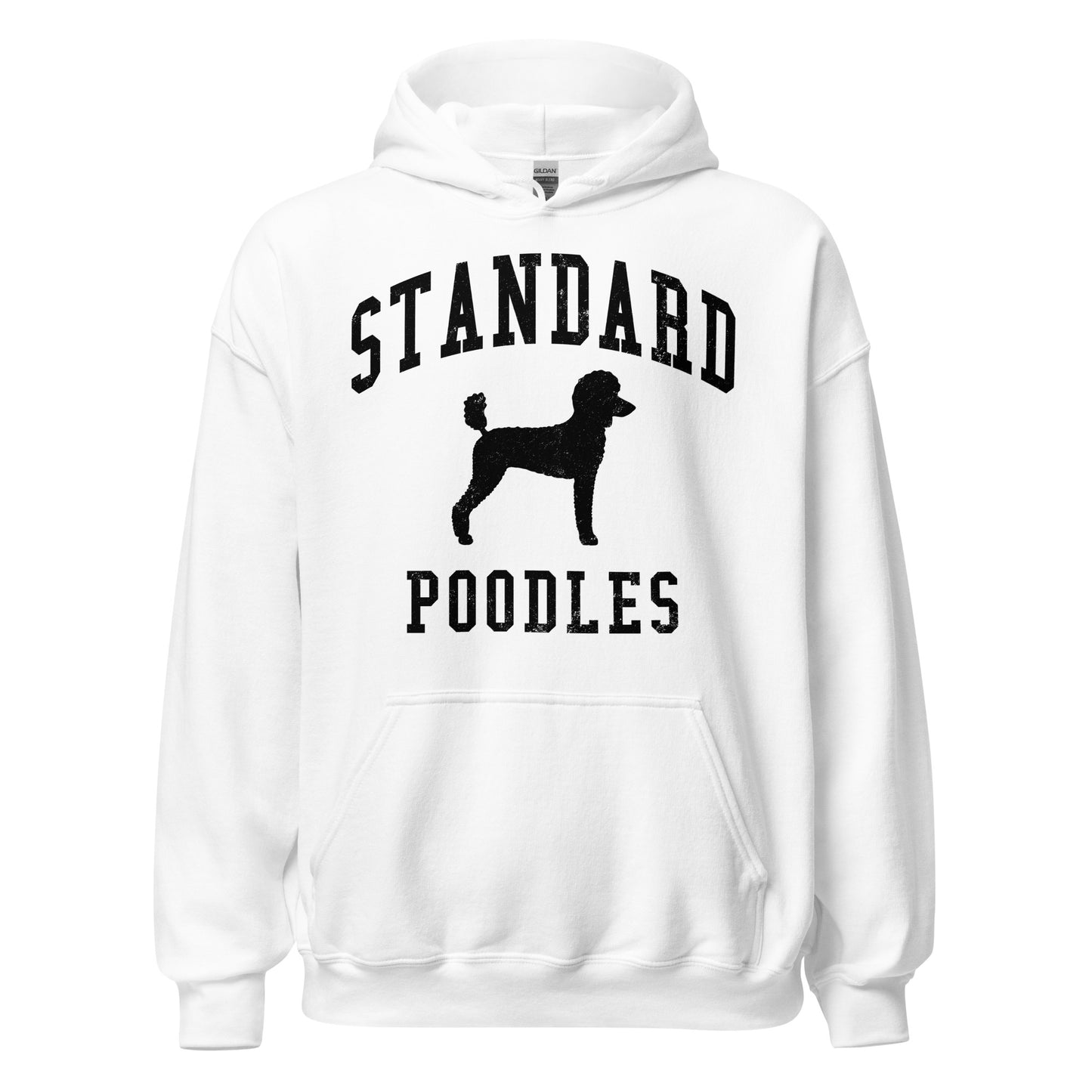 Standard Poodles Collegiate Hoodie, with Black Distressed Print