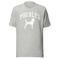 Poodles, Collegiate Unisex Short Sleeve Tee, Classic Colors, Distressed Print