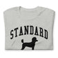 Standard Poodles, Collegiate Unisex Short Sleeve Tee, Black Distressed Print