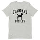 Standard Poodles, Collegiate Unisex Short Sleeve Tee, Black Distressed Print