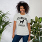 Standard Poodles, Collegiate Unisex Short Sleeve Tee, Black Distressed Print