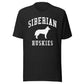 Siberian Huskies, Collegiate Unisex Short Sleeve Tee, Classic Colors, Distressed Print