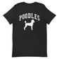 Poodles, Collegiate Unisex Short Sleeve Tee, Classic Colors, Distressed Print