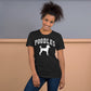 Poodles, Collegiate Unisex Short Sleeve Tee, Classic Colors, Distressed Print