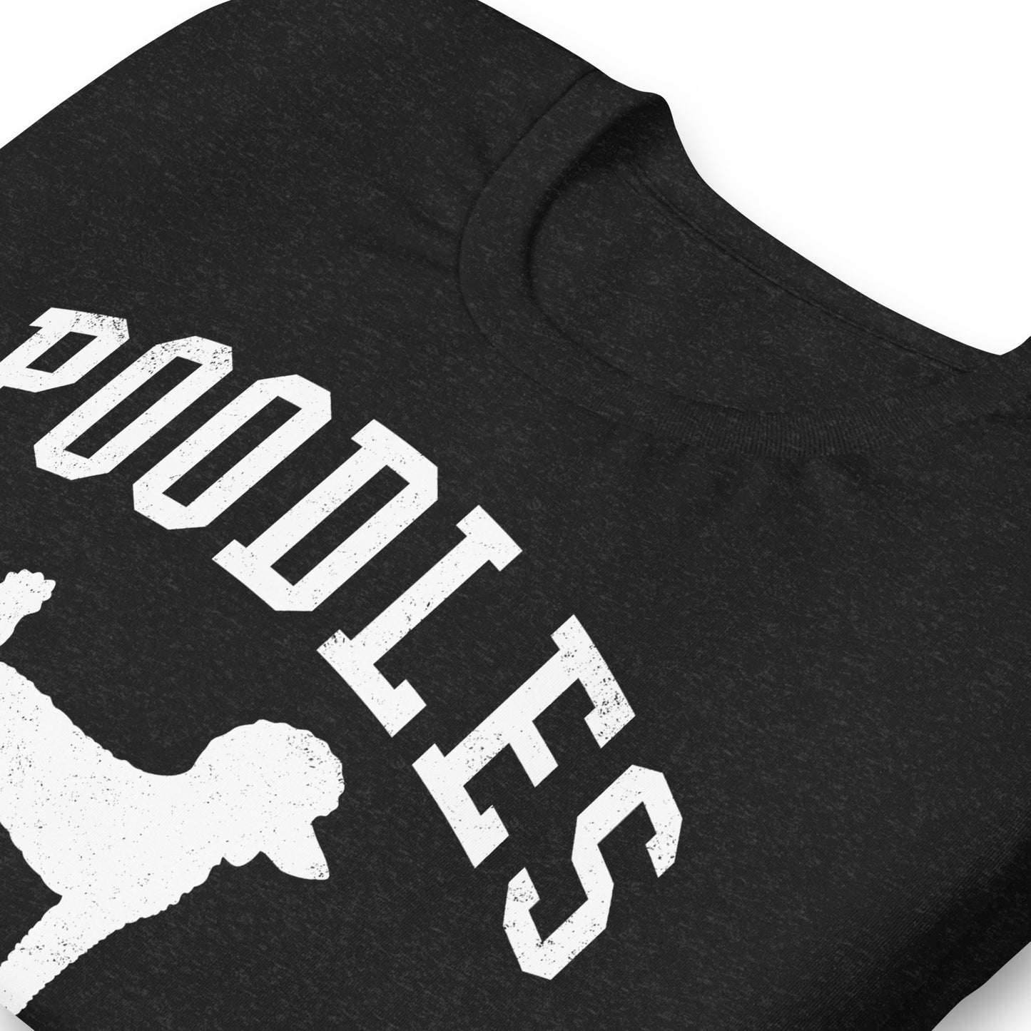 Poodles, Collegiate Unisex Short Sleeve Tee, Classic Colors, Distressed Print