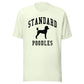 Standard Poodles, Collegiate Unisex Short Sleeve Tee, Black Distressed Print