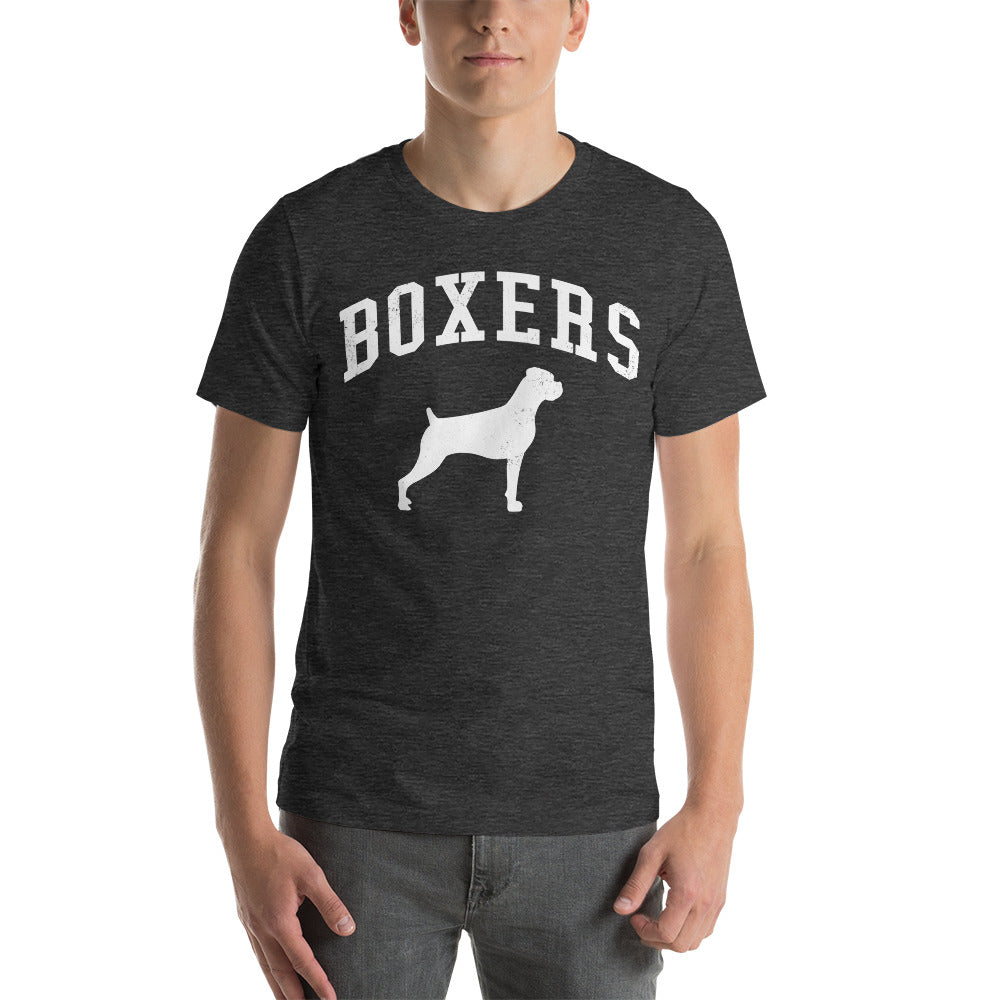 Boxers, Collegiate Unisex Short Sleeve Tee, Classic Colors, Distressed Print