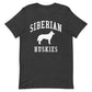 Siberian Huskies, Collegiate Unisex Short Sleeve Tee, Classic Colors, Distressed Print