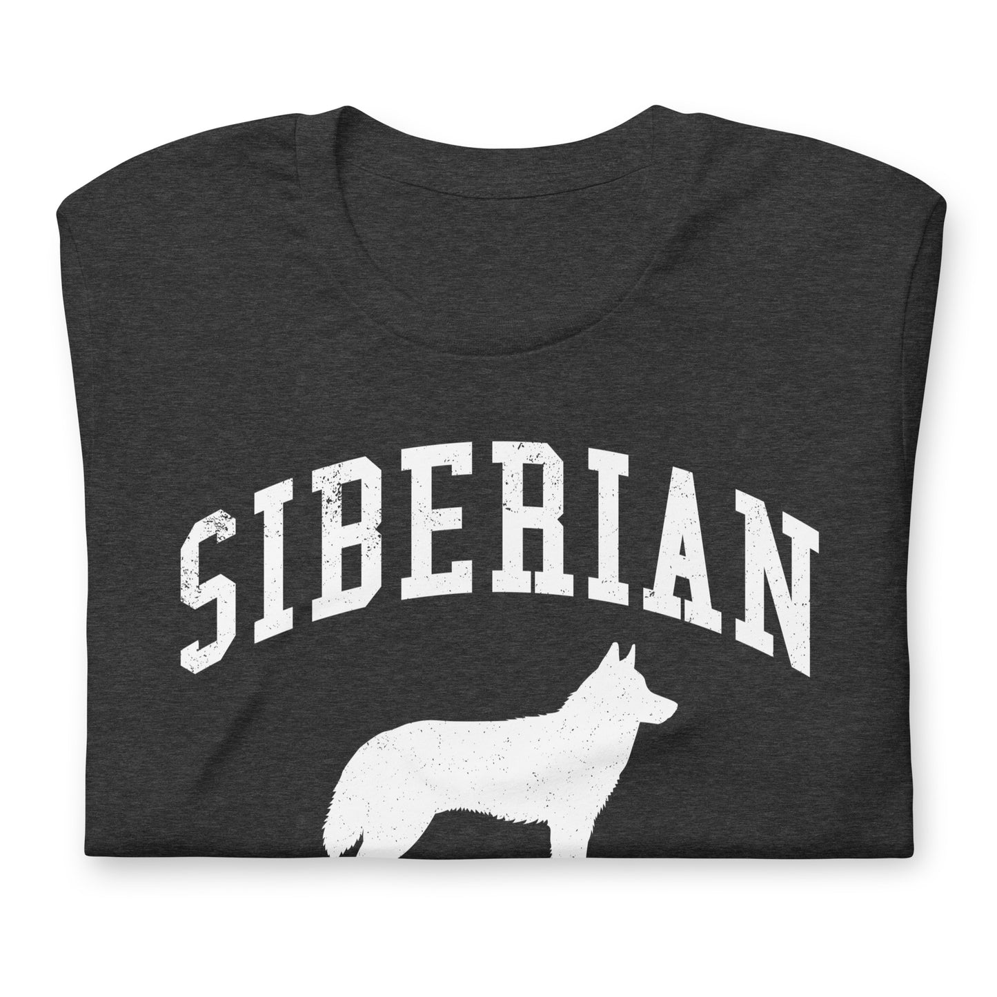 Siberian Huskies, Collegiate Unisex Short Sleeve Tee, Classic Colors, Distressed Print