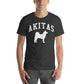 Akitas, Collegiate Unisex Short Sleeve Tee, Classic Colors, Distressed Print