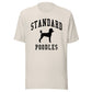 Standard Poodles, Collegiate Unisex Short Sleeve Tee, Black Distressed Print