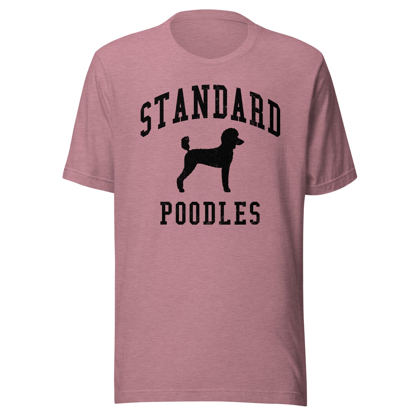 Standard Poodles, Collegiate Unisex Short Sleeve Tee, Black Distressed Print