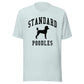 Standard Poodles, Collegiate Unisex Short Sleeve Tee, Black Distressed Print