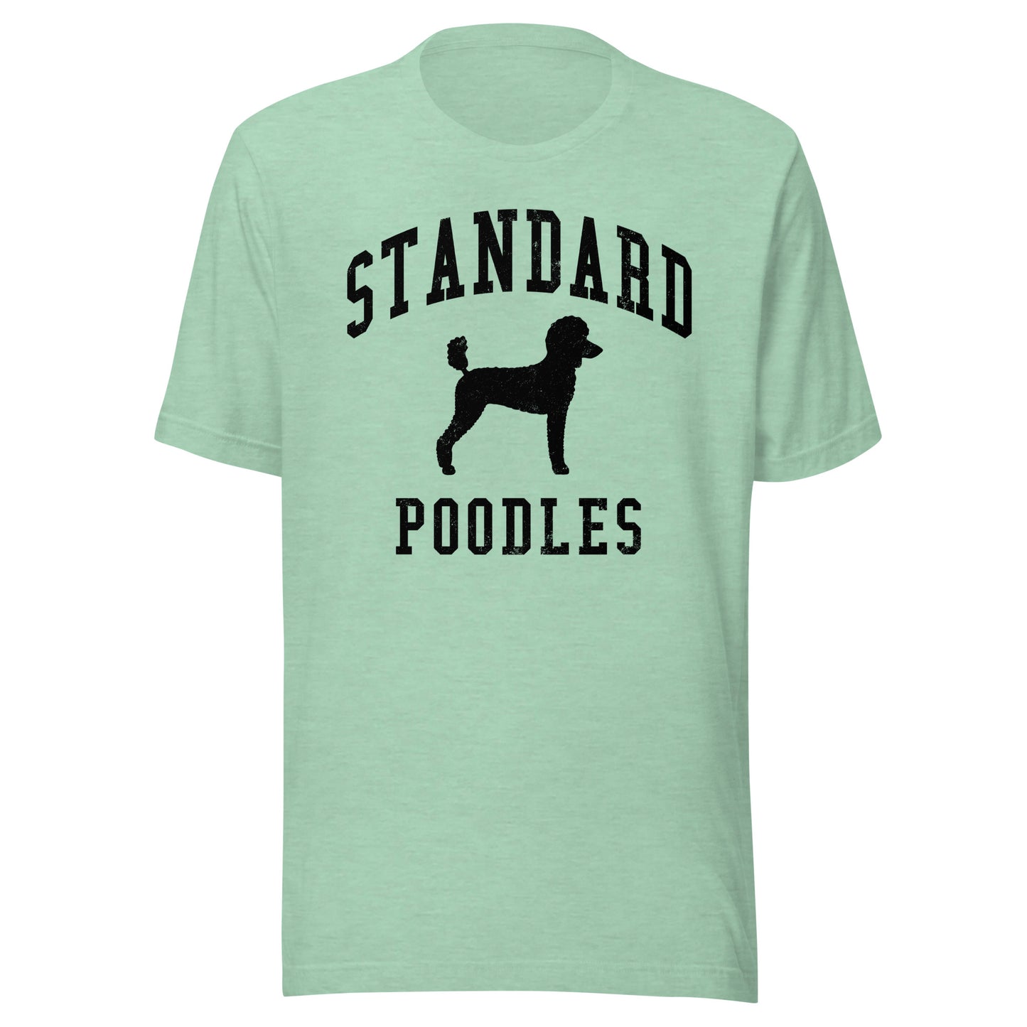 Standard Poodles, Collegiate Unisex Short Sleeve Tee, Black Distressed Print