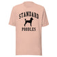 Standard Poodles, Collegiate Unisex Short Sleeve Tee, Black Distressed Print