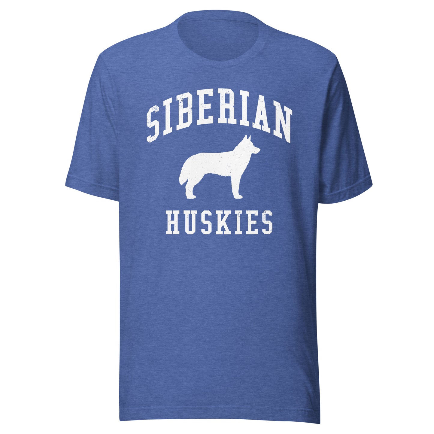 Siberian Huskies, Collegiate Unisex Short Sleeve Tee, Classic Colors, Distressed Print