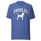 Poodles, Collegiate Unisex Short Sleeve Tee, Classic Colors, Distressed Print