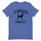 Standard Poodles, Collegiate Unisex Short Sleeve Tee, Blue with Black Distressed Print