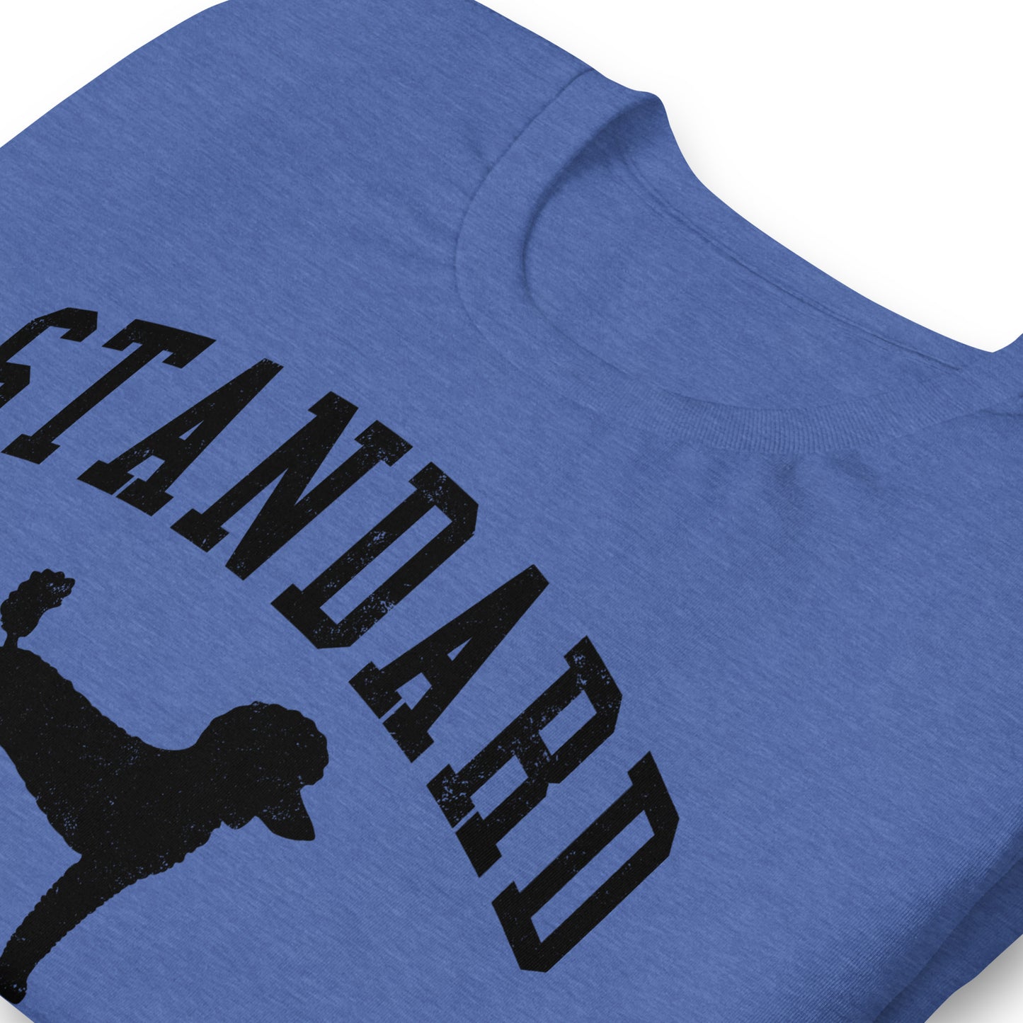 Standard Poodles, Collegiate Unisex Short Sleeve Tee, Blue with Black Distressed Print