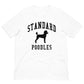 Standard Poodles, Collegiate Unisex Short Sleeve Tee, Black Distressed Print