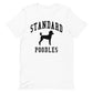 Standard Poodles, Collegiate Unisex Short Sleeve Tee, Black Distressed Print