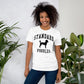 Standard Poodles, Collegiate Unisex Short Sleeve Tee, Black Distressed Print