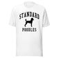 Standard Poodles, Collegiate Unisex Short Sleeve Tee, Black Distressed Print