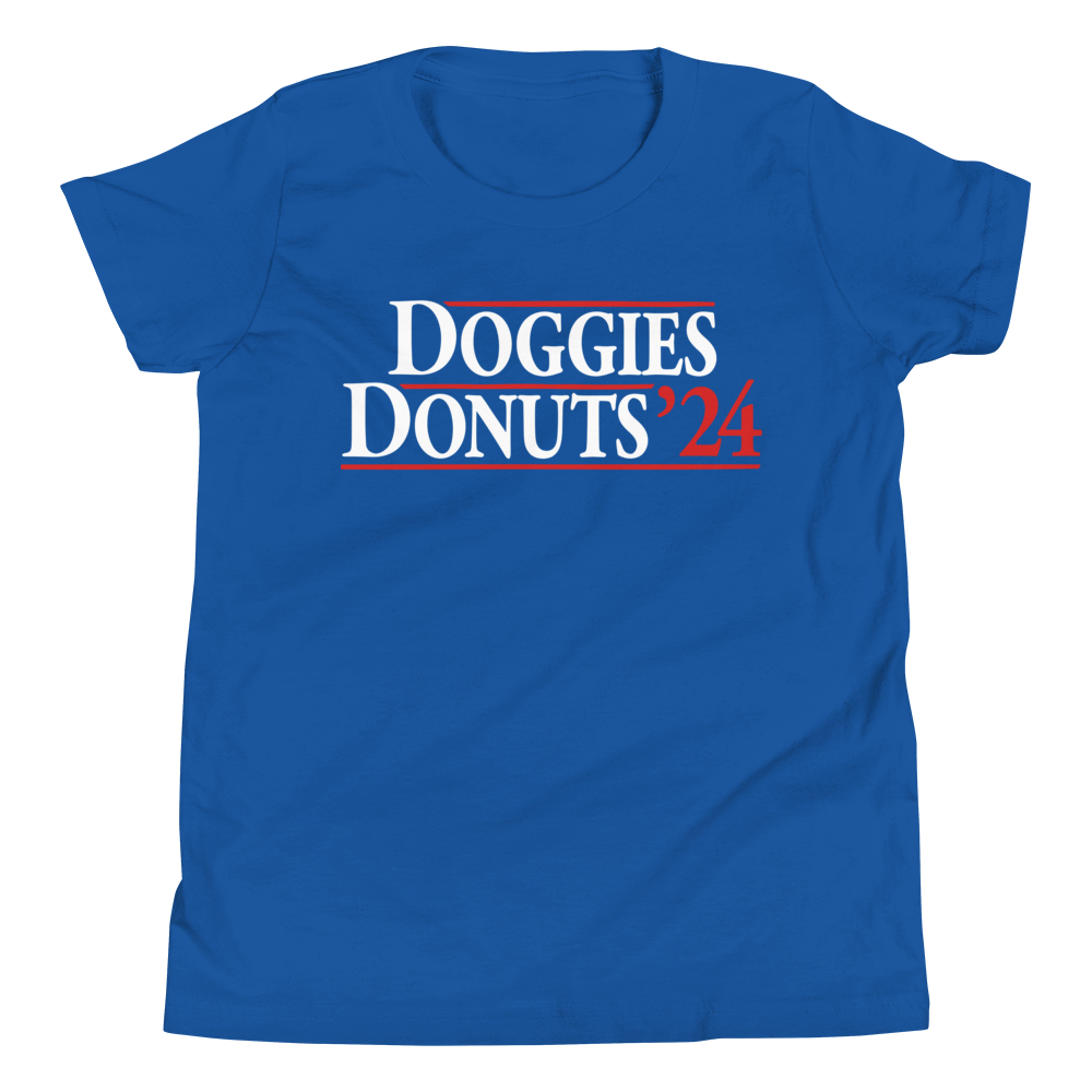 Doggies and Donuts 2024, Blue Youth Short Sleeve Tee