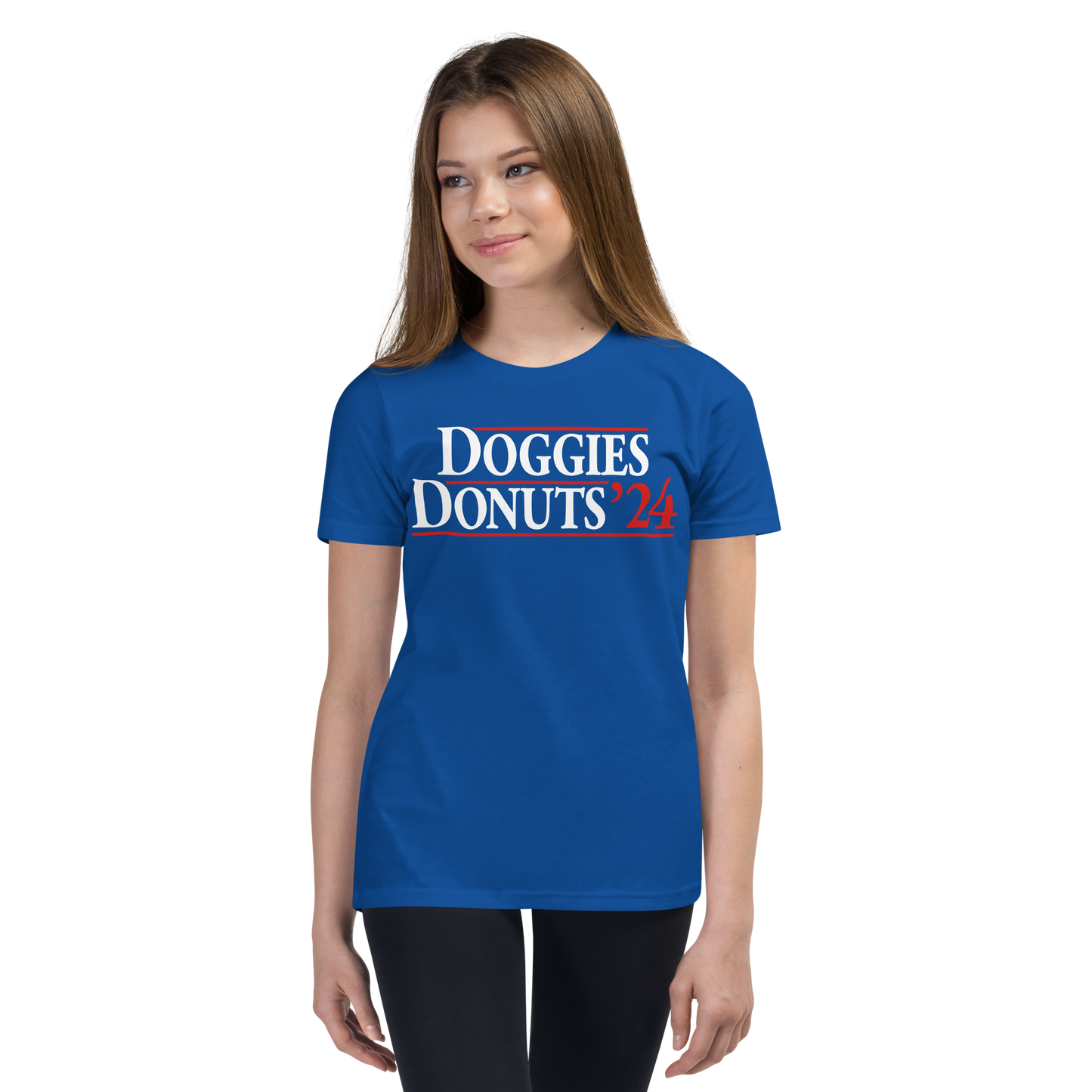 Doggies and Donuts 2024, Blue Youth Short Sleeve Tee