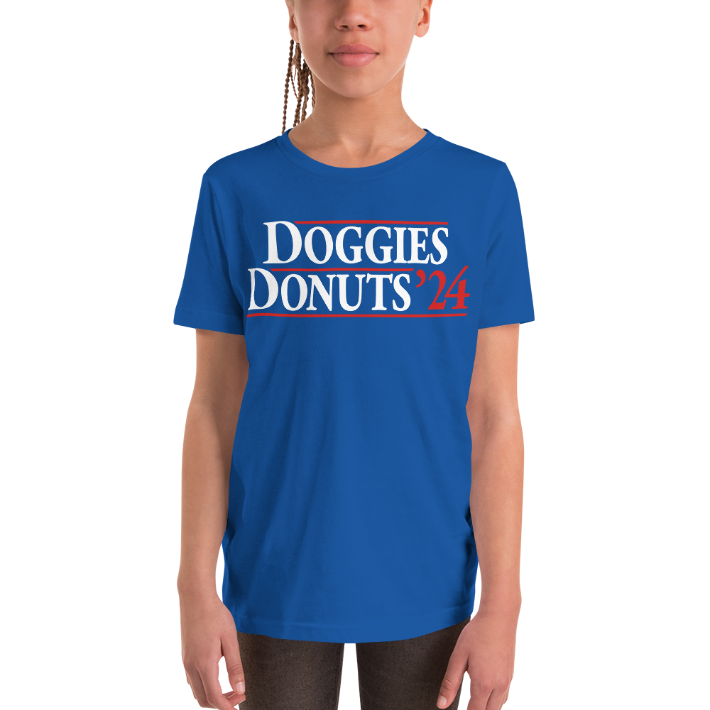 Doggies and Donuts 2024, Blue Youth Short Sleeve Tee