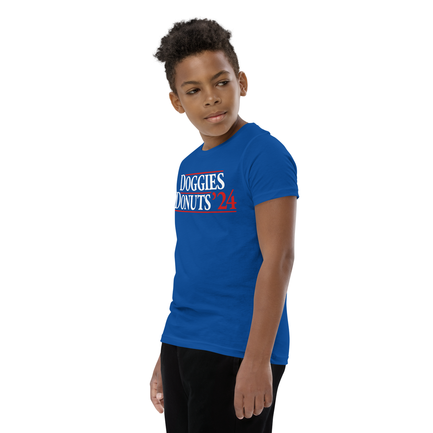 Doggies and Donuts 2024, Blue Youth Short Sleeve Tee