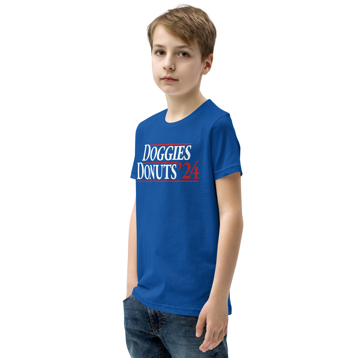 Doggies and Donuts 2024, Blue Youth Short Sleeve Tee