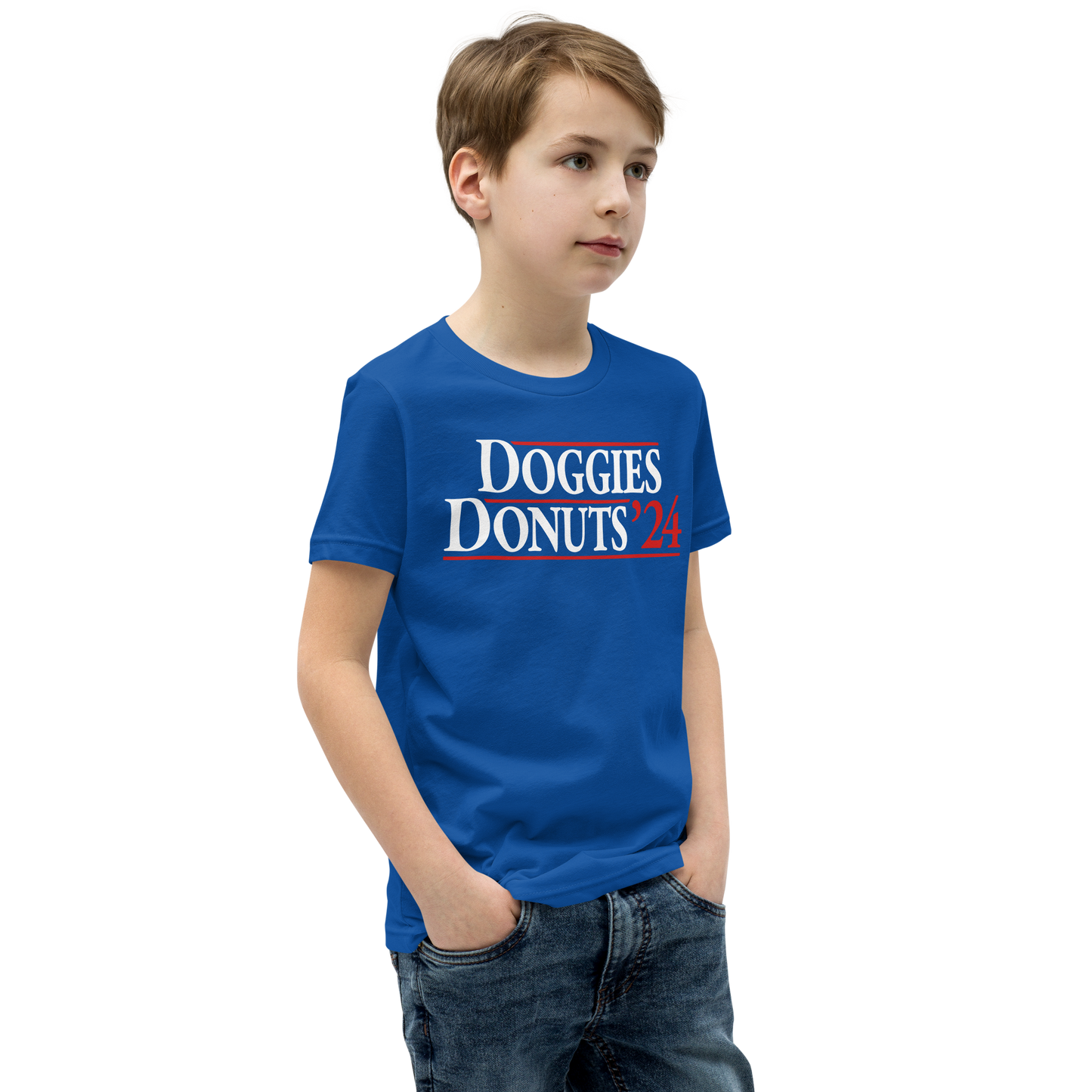 Doggies and Donuts 2024, Blue Youth Short Sleeve Tee