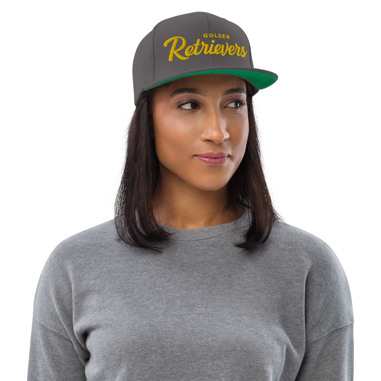 Golden Retrievers Retro Snapback, Embroidered Print