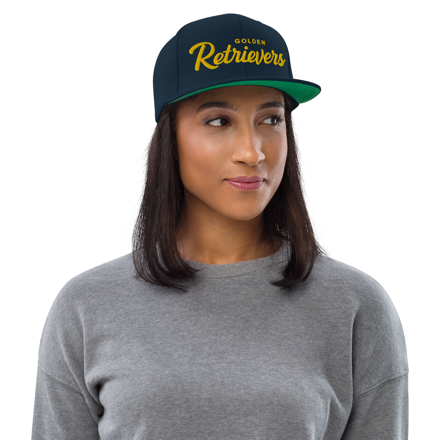 Golden Retrievers Retro Snapback, Embroidered Print